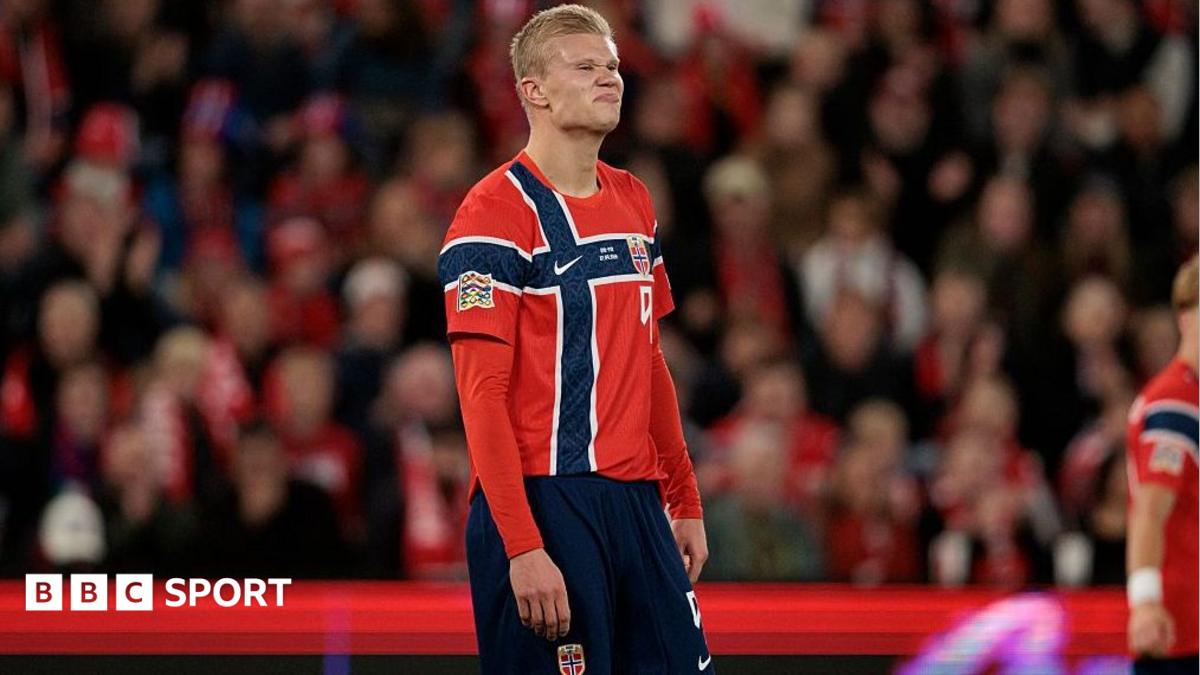 Erling Haaland in a Norway kit
