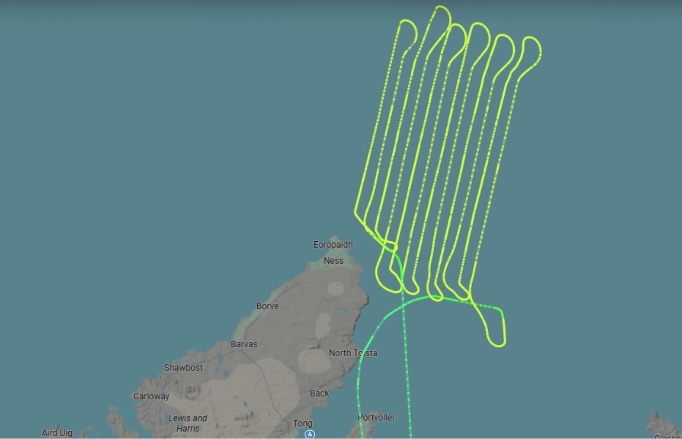 Coastguard plane G-HMGG searching off Butt of Lewis on Wednesday morning.
