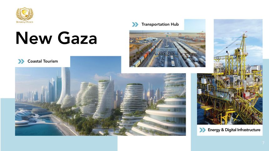 Jared Kushner displayed plans for post-war Gaza at the World Economic Forum on January 22, 2026 in Davos, Switzerland.
