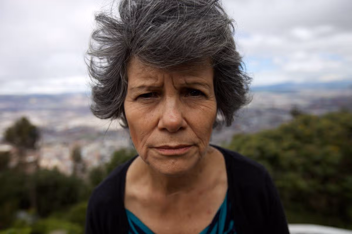 Marina Chapman with a view of Bogota behind her