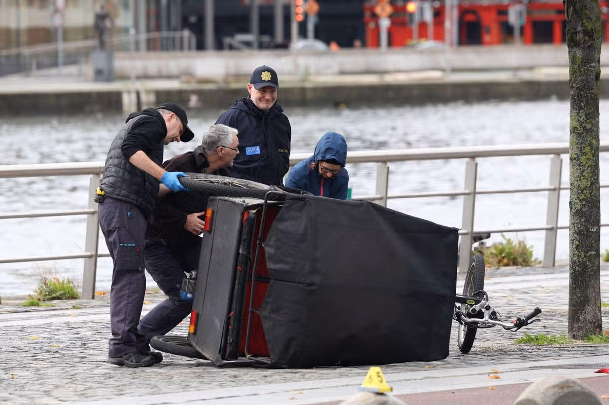 The scene of the collision on North Wall Quay in Dublin
