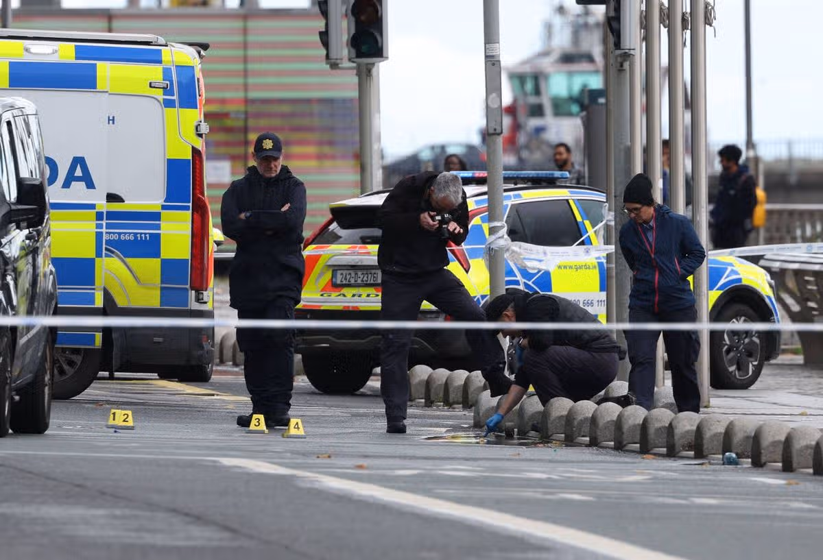 The scene of the collision on North Wall Quay in Dublin