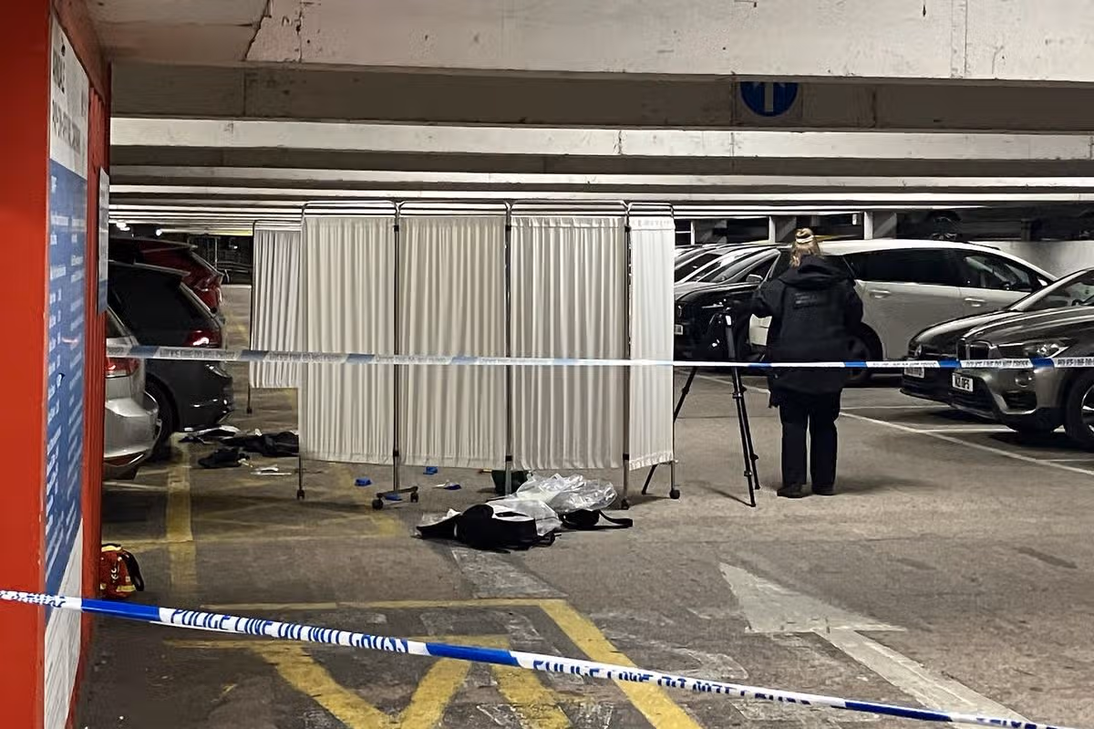 A cordon in place inside the Arndale car park