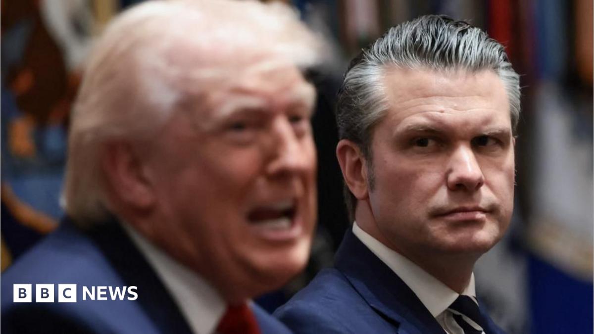 Image shows Donald Trump and US Defence Secretary Pete Hegseth