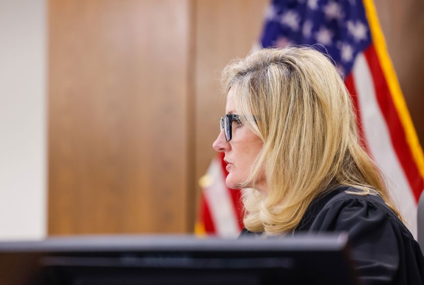 Judge Jeannine Pratt is seen Monday, when she sentenced Caleb Flynn to life without parole for the murder of his wife.
