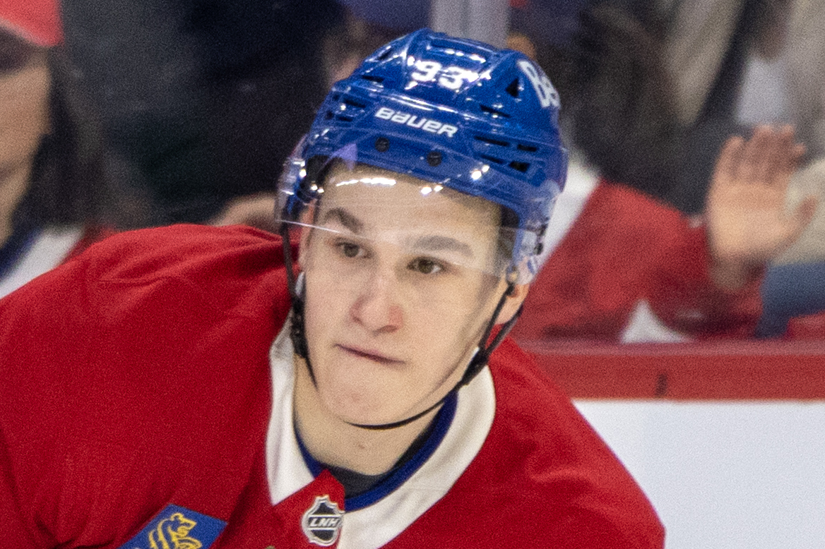 Closeup of Canadiens' Ivan Demidov.