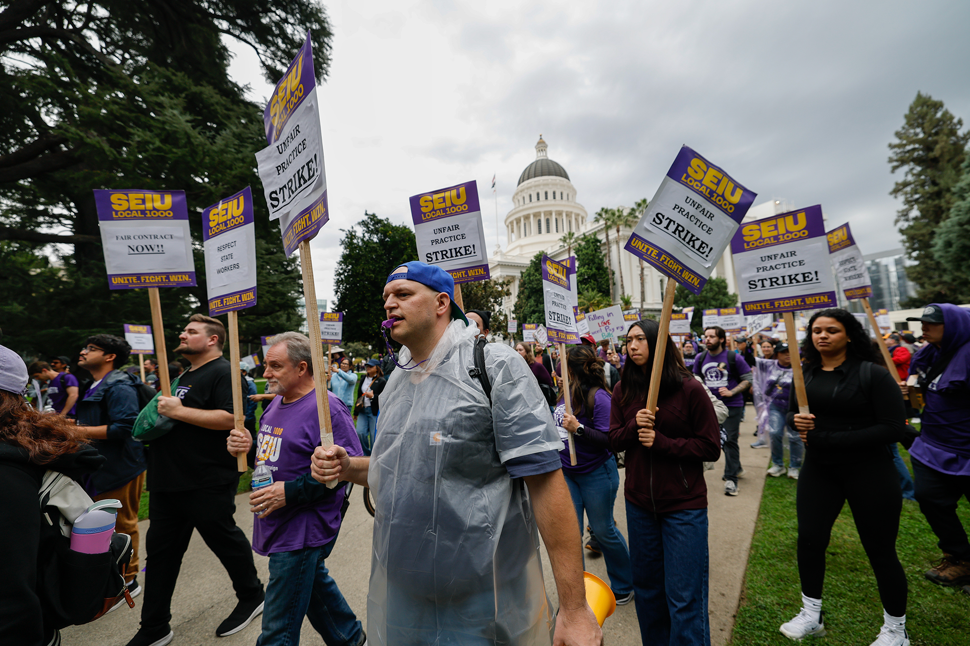 CA state workers strike in contract dispute with Newsom