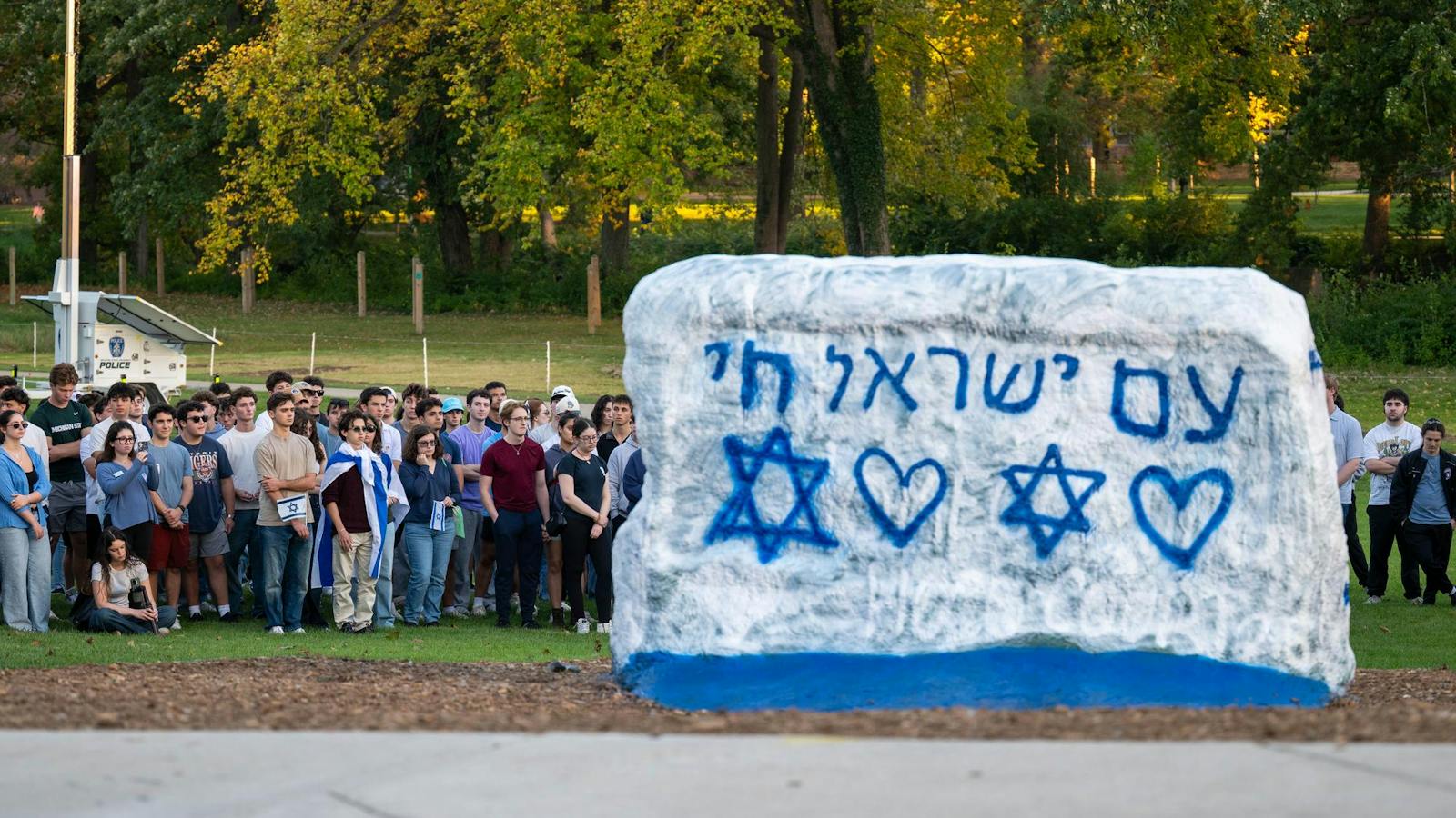 Spartans for Israel hold vigil for three-year anniversary of Israel-Hamas war
