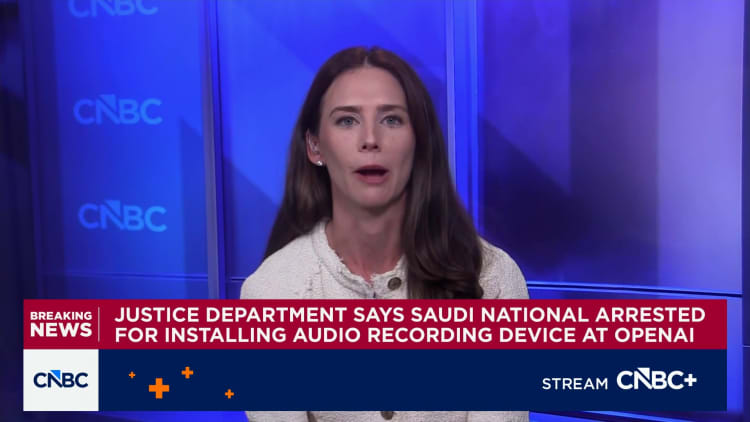 Justice Department says Saudi national arrested for installing audio recording device at OpenAI