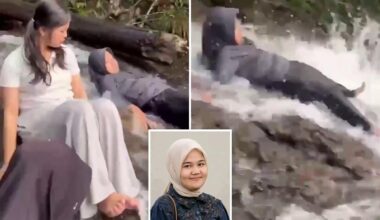 Sightseer slips and falls to her death off waterfall while filmed by friends