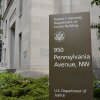 The exterior of the Robert F. Kennedy Department of Justice building is pictured on May 4, 2021, in Washington, D.C.