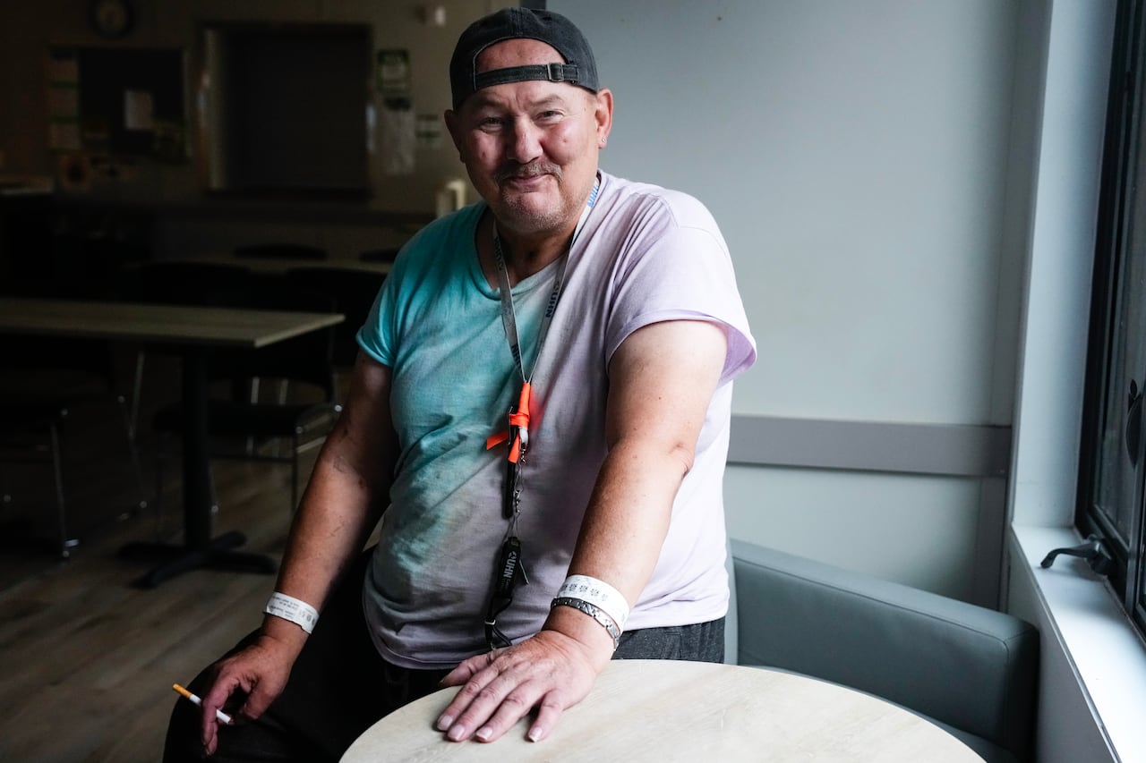 Thomas Limshalm, a resident at Toronto's Dunn House, is photographed in a common area at the medical housing initiative on Wednesday, Sept. 30, 2026. THE CANADIAN PRESS/Chris Young