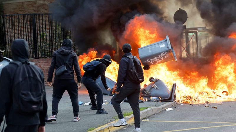 French students set fires, clash with police in anger at school conditions