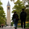 Pedestrians walk on the campus at Cornell University in Ithaca, N.Y., Thursday, Oct. 1, 2026.
