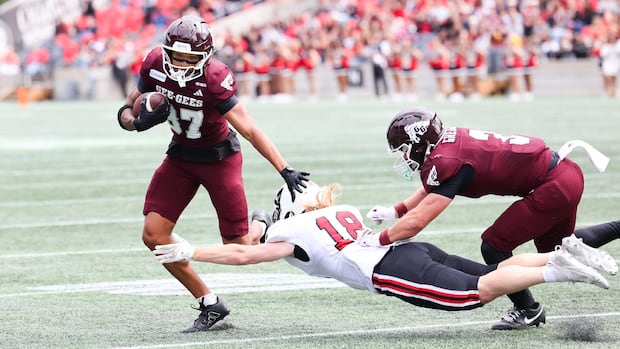 Gee-Gees beat Ravens at Panda Game 35-32