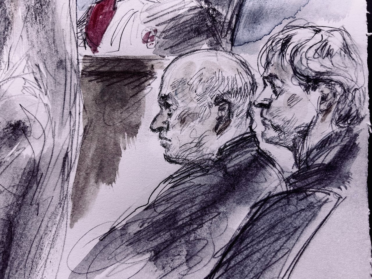 A sketch of two men sitting side by side