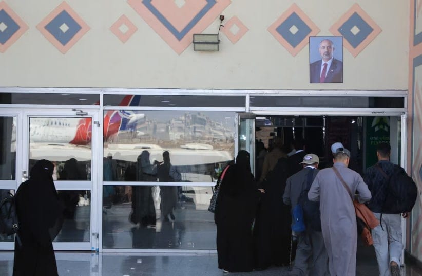 Passengers walk at the arrival lounge of Aden Airport in Aden, Yemen January 1, 2026. 