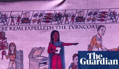 Tories delight as satirical tapestry pokes fun at ‘turncoat’ Robert Jenrick | Conservative conference