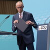 German Chancellor and leader of Germany's Christian Democratic Union (CDU) Friedrich Merz leaves at the end of a press conference one day after state elections in Berlin and Mecklenburg-Western Pomerania, at the CDU's headquarters in Berlin on Sept. 21.