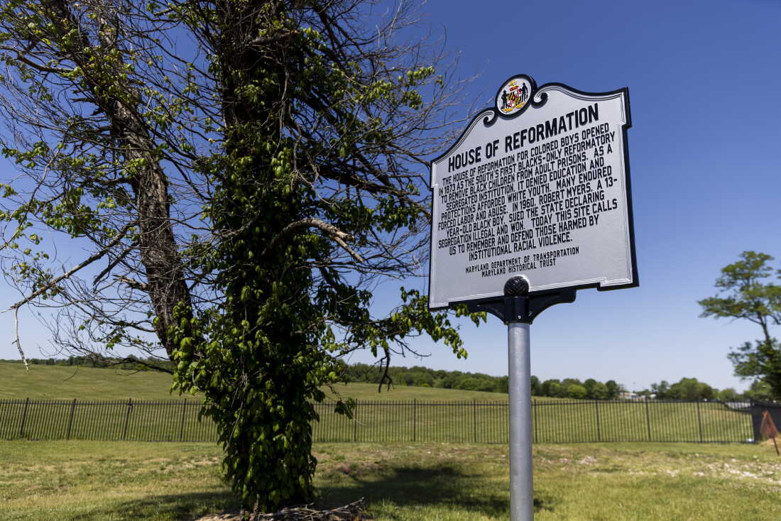 A Maryland state historical marker about the history of the House of Reformation in Cheltenham, Md.
