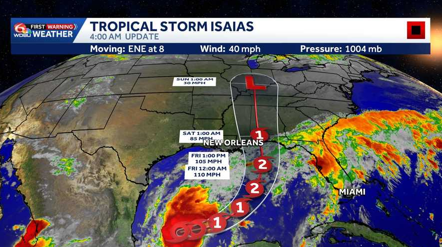 Tropical Storm Isaias: Louisiana monitoring Gulf forecast