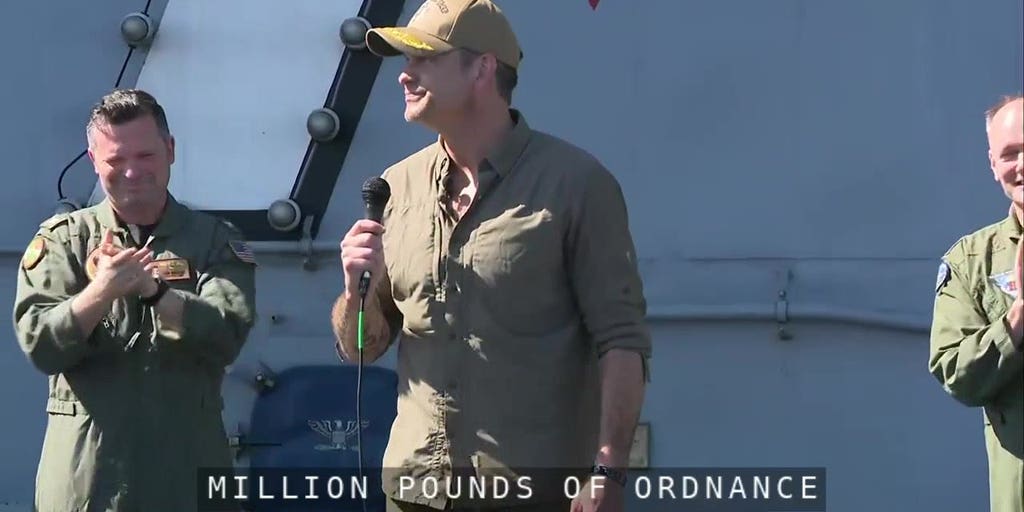 Pete Hesgeth praises USS Abraham Lincoln carrier strike group and recognizes for Iran mission