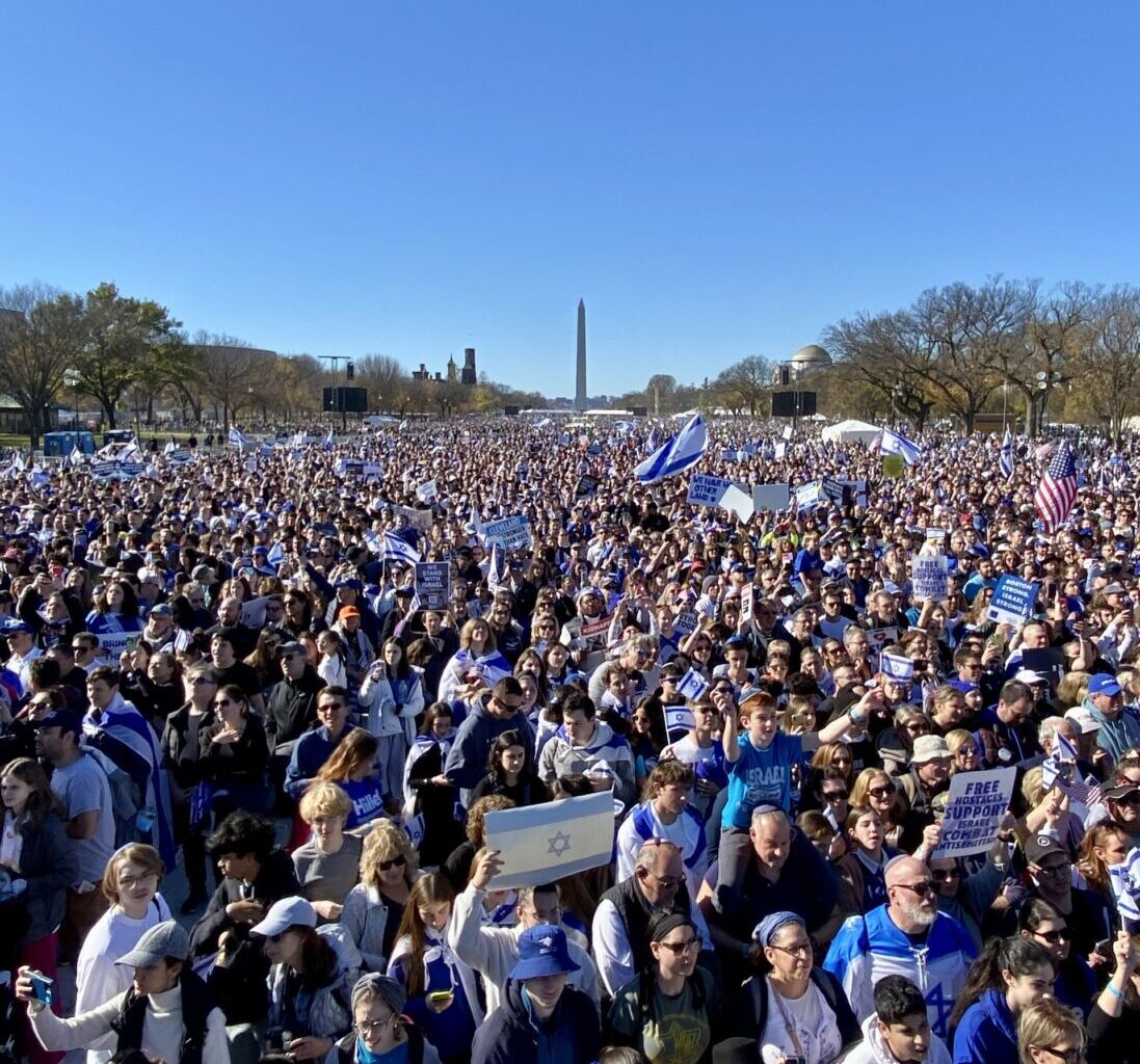Nearly 300,000 people gathered on the National Mall in Washington, D.C., in November 2023, just five weeks after Oct. 7, for the largest pro-Israel rally in history.