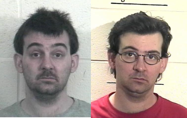 A composite of two pictures of the same man. On the left he is wearing a grey t-shirt while on the right he is wearing a red t-shirt.
