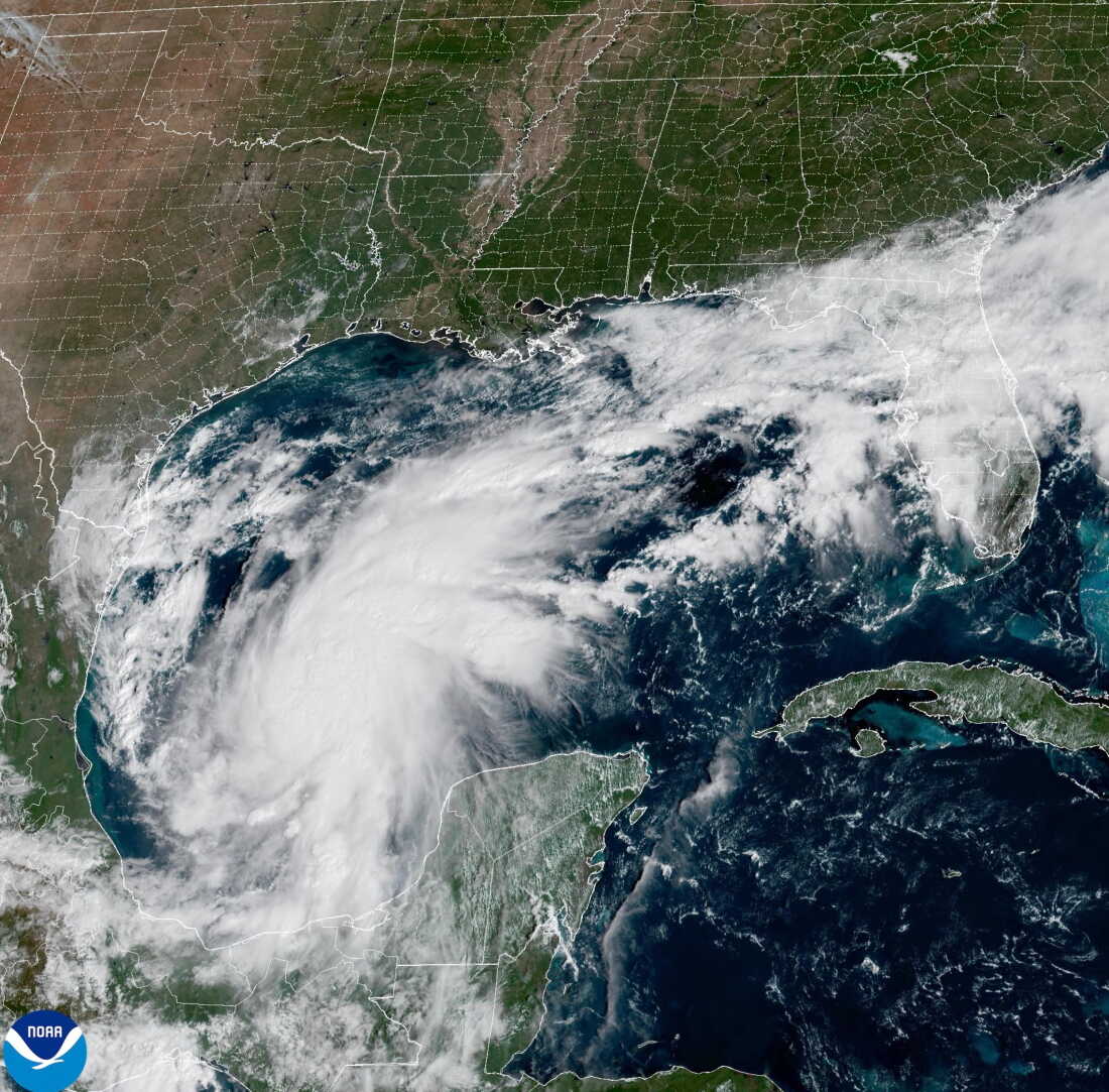 This satellite image from the National Oceanic and Atmospheric Administration shows Tropical Storm Isaias off the eastern coast of Mexico on Wednesday, Oct. 7, 2026.