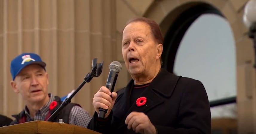 Dennis Modry at a separtist rally in Edmonton