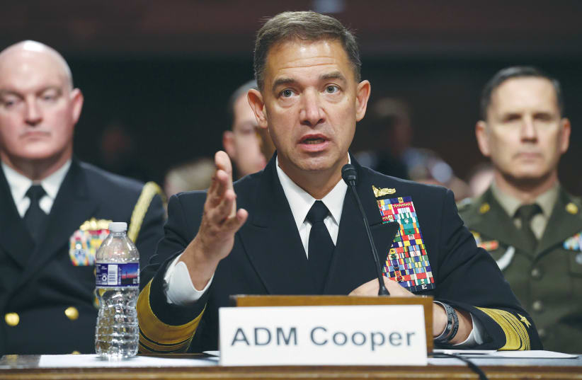 US CENTRAL COMMAND chief Adm. Brad Cooper has played a pivotal role in shaping American military strategy toward Iran and the wider Middle East. Here, he testifies before lawmakers in Washington in May. 