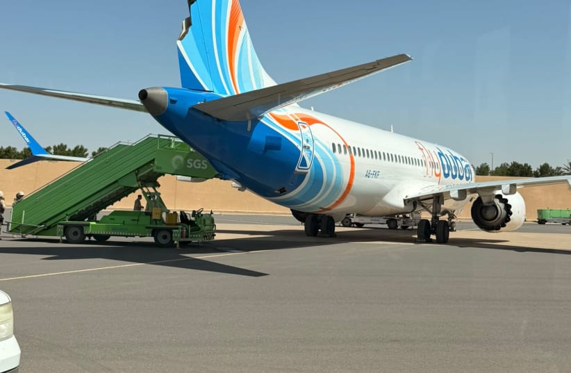 Damaged tail section of flydubai flight 1073