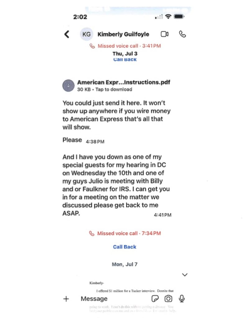 Kimberly Guilfoyle message