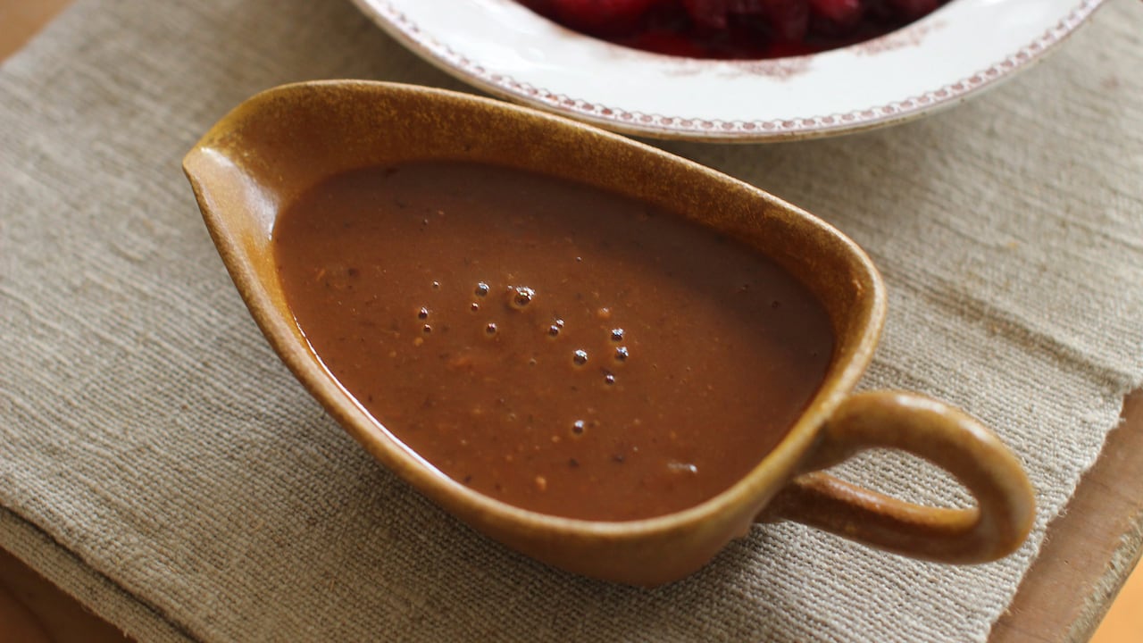 A full gravy boat.