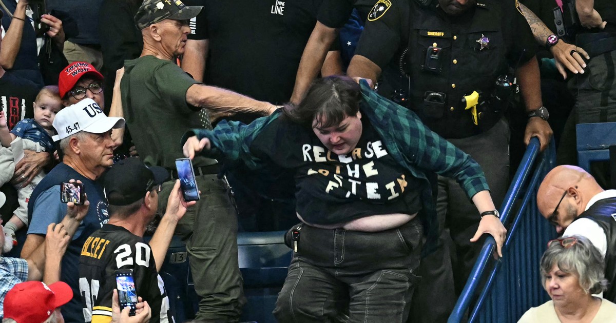 Trump rally protester attacked in act of ‘senseless’ political violence, Ohio mayor says