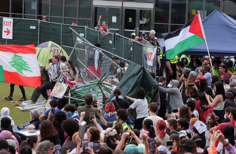 A pro-Palestinian protest encampment is re-occupied at the Massachusetts Institute of Technology (MIT), during the ongoing Israel-Hamas war, in Cambridge, Massachusetts,US, May 6, 2024.