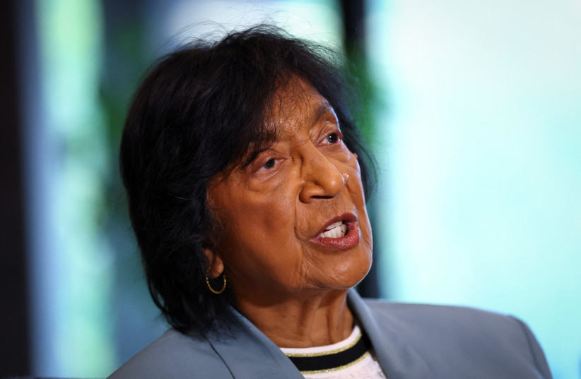 Nobel Peace Prize laureate Navi Pillay speaks during an interview with Reuters in The Hague, Netherlands, October 13, 2026.