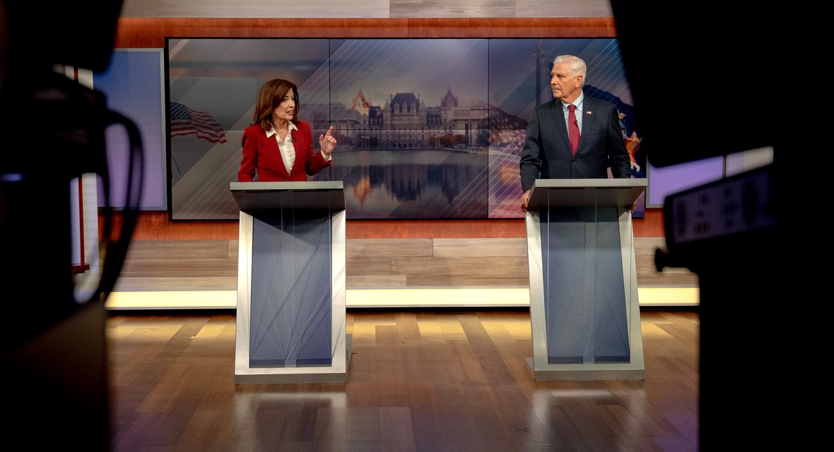 NY Gov. Kathy Hochul, Bruce Blakeman spar over immigration, cost of living in debate