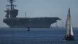 The USS Abraham Lincoln, pictured on Oct. 8 in San Diego, set a U.S. Navy record spending over 260 days consecutively at sea without a port call while playing a key role in Operation Epic Fury and regional maritime security operations in the Middle East. 