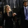Former Theranos CEO Elizabeth Holmes and her partner, Billy Evans, following a hearing at the Robert E. Peckham U.S. Courthouse on March 17, 2023 in San Jose, California. Evans has raised millions of dollars for a new health tech startup that Holmes is advising him on.