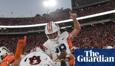 Auburn stun No 1 Georgia on last-gasp field goal as top-ranked teams fall in successive weeks | College football