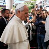 Pope Leo XIV arrives at the Agostino Gemelli Polyclinic in Rome, Tuesday, Oct. 13, 2026, where doctors operated to remove a lung nodule.