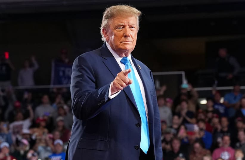 US President Donald Trump arrives to speak during a midterm rally at Truist Arena on the Northern Kentucky University campus on October 17, 2026 in Highland Heights, Kentucky.