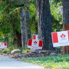 Forever Canadian signs in front of a home in Edmonton, Alberta, Canada, Sept. 28, 2026.