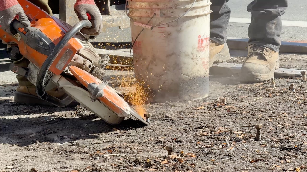 bike lane removal construction work