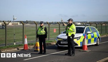 Two men re-arrested on suspicion of assisting Iran intelligence after RAF Fairford incident - BBC