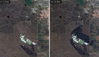 Satellite images reveal Wainwright fire devastation