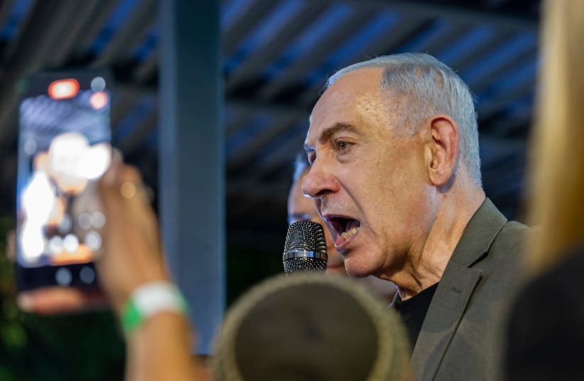 Prime Minister and Likud party chairman Benjamin Netanyahu visits supporters in the northern Israeli city of Haifa, ahead of Israel’s upcoming general elections, October 14, 2026