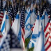 In this file photo from 2023, U.S. and Israeli flags fill a field in Boston, Massachusetts.