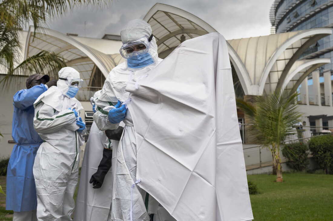 Kenya Red Cross personnel during a simulation of the evacuation of remains of an Ebola victim in the Kenyan capital Nairobi on October 22, 2026. Kenyan authorities detected a ninth case of Ebola in the country, the health ministry said Tuesday, with a first case reported on October 6 -- a businessman in his forties who had lived in the Democratic Republic of Congo (DRC), where there has been a major outbreak since May. Since the first, eight additional cases have emerged, mostly people with a close connection to the first victim, who died in the capital Nairobi on October 5.
